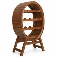 Casier à vin La Barrique en bois de récupération, 10 bouteilles, fond blanc