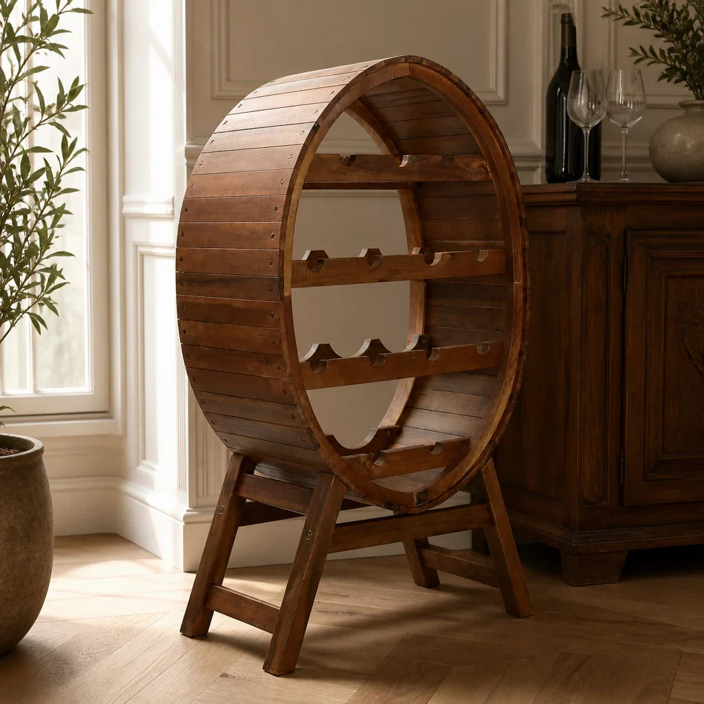 Casier à vin La Barrique en situation dans un intérieur vintage