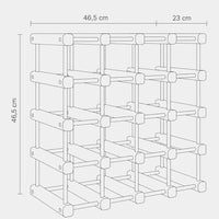 Dimensions du casier à vin Le Comptoir, 46,5 x 23 x 46,5 cm