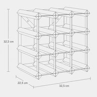 Dimensions du casier à vin Le Cube, 32,5 x 22,5 x 32,5 cm