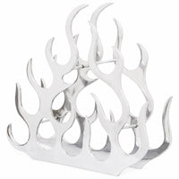 Casier à vin La Flamme en aluminium poli, 11 bouteilles, fond blanc