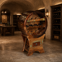 Casier à vin en bois de récupération, 10 bouteilles · La Barrique